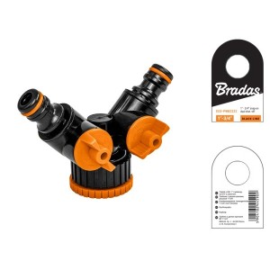 BLACK LINE Trójnik z dwoma zaworami GW 1" / 3/4"