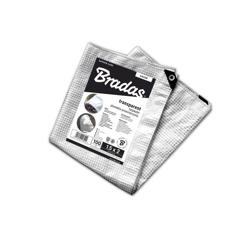 Plandeka zbrojona LENO CRISTAL 3 x 4m, 100g - przezroczysta