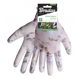 Rękawice ochronne NITROX FLOWERS rozmiar 8 nitryl