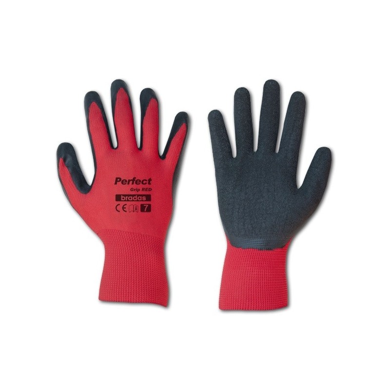 Rękawice ochronne PERFECT GRIP RED rozmiar 7 lateks