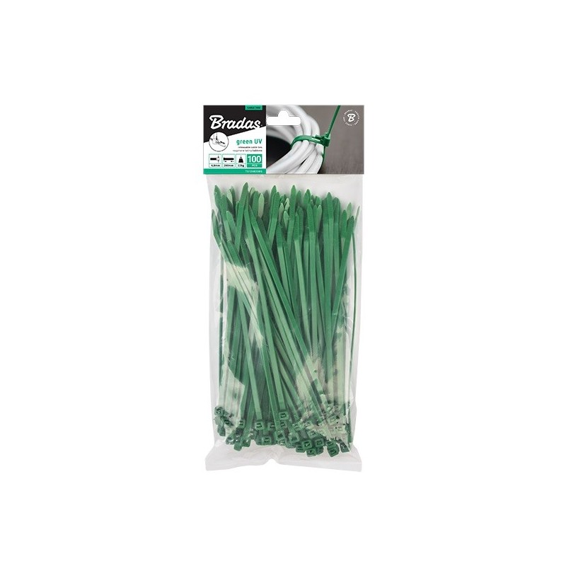 Taśma kablowa rozpinana 4,8x300mm GREEN  100szt.