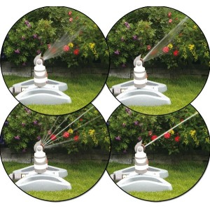 WHITE LINE Zraszacz obrotowy 4-funkcyjny na metalowej podstawie