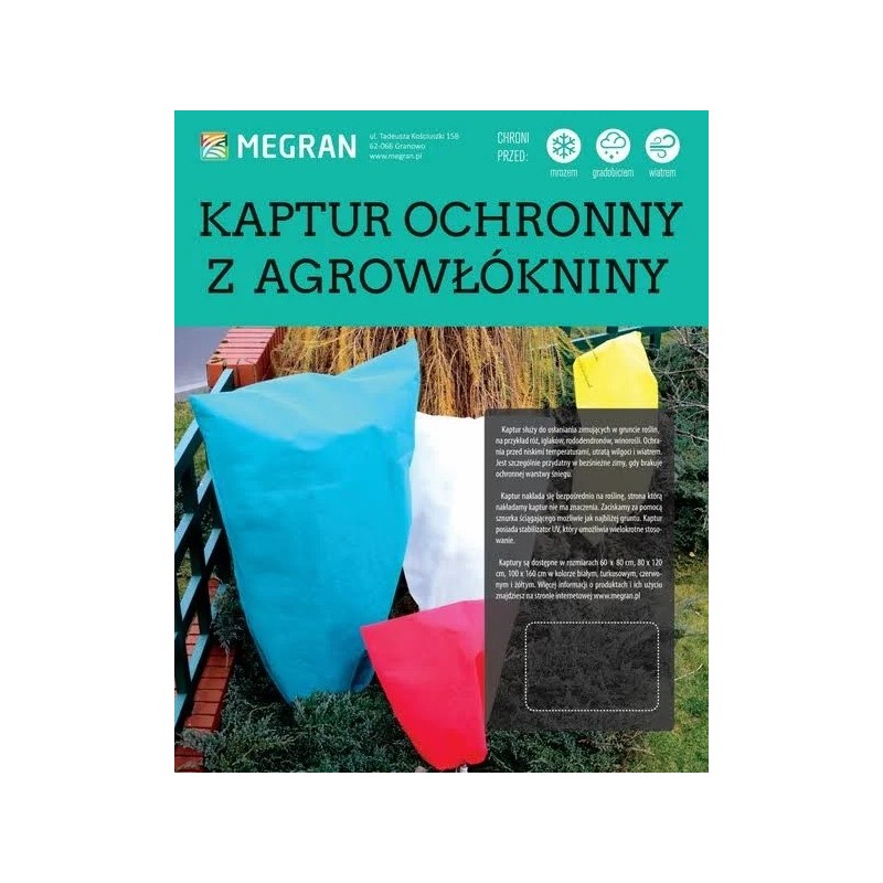 Kaptur ochronny biały, 50g/m2, 80x120cm - 2szt.