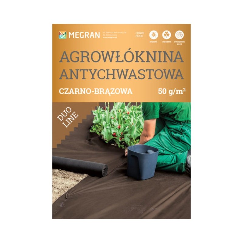 MR Agrowłóknina DUO-LINE czarno-brązowa 0,8x20m antychwastowa 