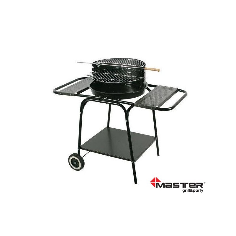 Grill okrągły z dwiema bocznymi półkami