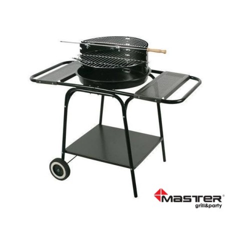 Grill okrągły z dwiema bocznymi półkami