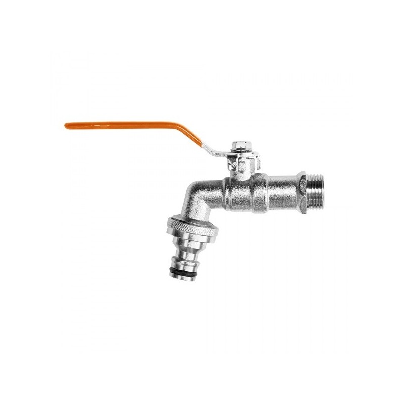 Kran kulowy 3/4", GZ 1" + nypel MOSIĄDZ niklowany