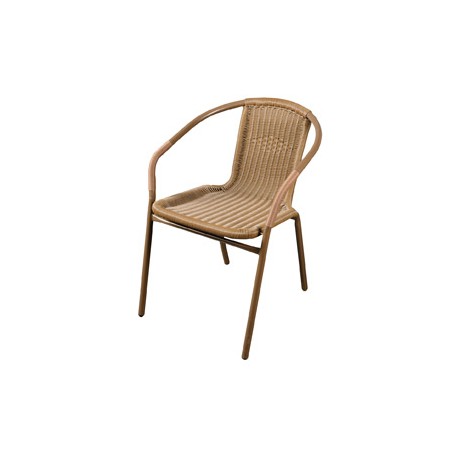 Krzesło z oparciem plecionym brązowe