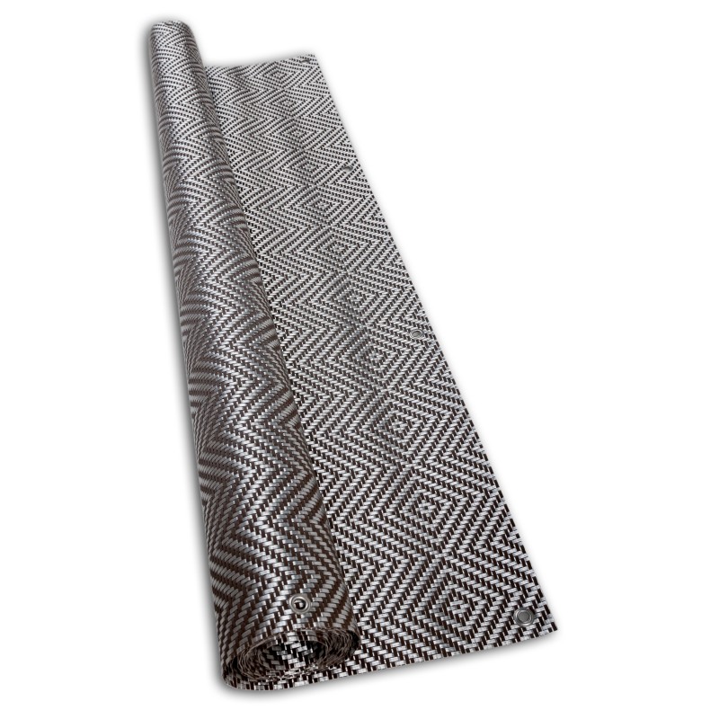 Mata osłonowa RATTAN ROMB 1x3m srebrno-beżowa