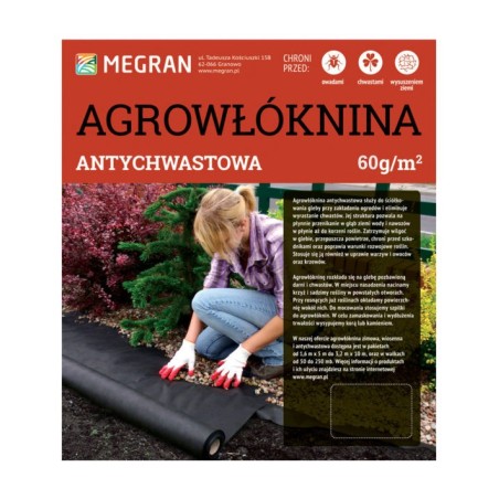 Agrowłóknina 60g/m2 antychwastowa 1,6x100m czarna