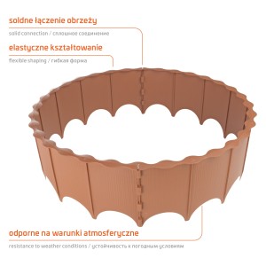 Obrzeże ogrodowe 11,6cm, brązowe - 10szt.