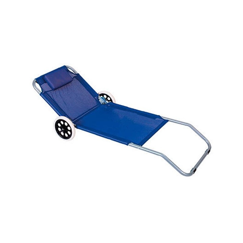 Leżak plażowy z poduszką, na kółkach