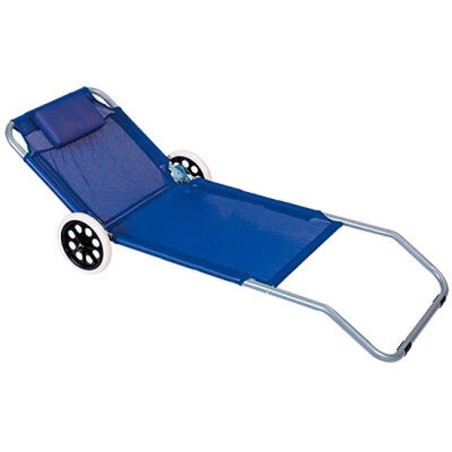 Leżak plażowy z poduszką, na kółkach
