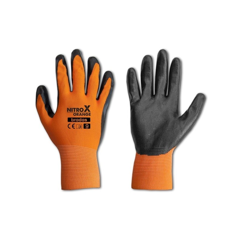 Rękawice ochronne NITROX ORANGE rozmiar 8 nitryl