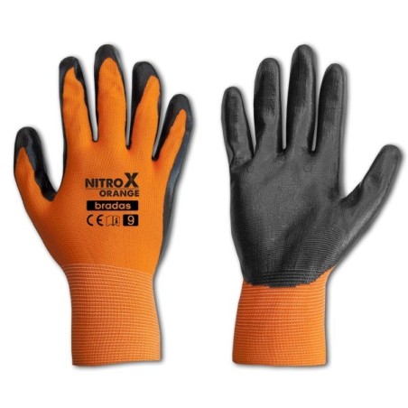 Rękawice ochronne NITROX ORANGE rozmiar 8 nitryl