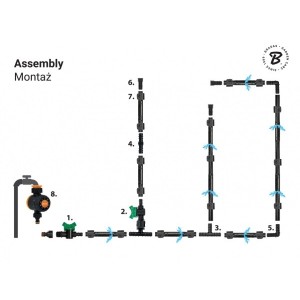 Zestaw z wężem kroplującym WATER FLOW DRIP - 50 m