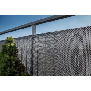 Mata osłonowa RATTAN ROMB 1x3m srebrno-beżowa