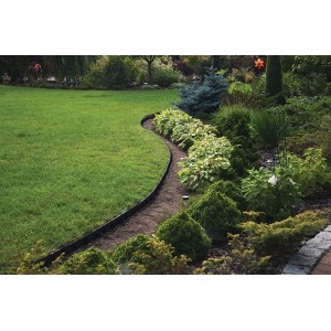 Zestaw z obrzeżem trawnikowym EASY BORDER 40mm grafit