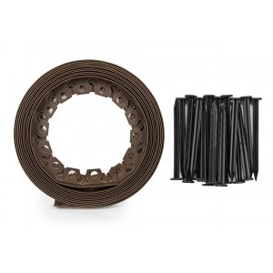 Zestaw z obrzeżem trawnikowym EASY BORDER 40mm brąz