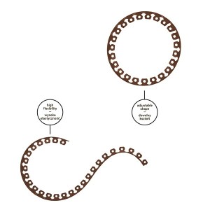 Zestaw z obrzeżem trawnikowym EASY BORDER 40mm brąz