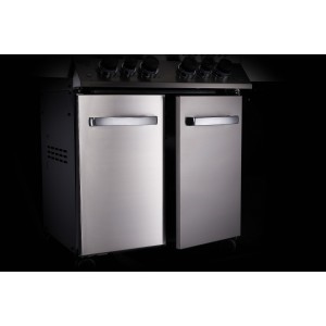 Grill gazowy Napoleon Prestige 500 RSIB z palnikiem rożna i palnikiem bocznym Sizzle Zone, Czarny