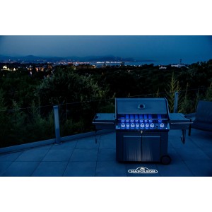 poleon Prestige PRO 665 RSIB z palnikiem rożna i palnikiem bocznym Sizzle Zone, stal szlachetna