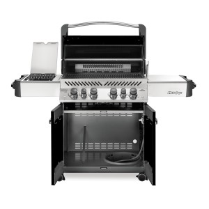 Grill gazowy Napoleon Prestige 500 RSIB z palnikiem rożna i palnikiem bocznym Sizzle Zone, Czarny