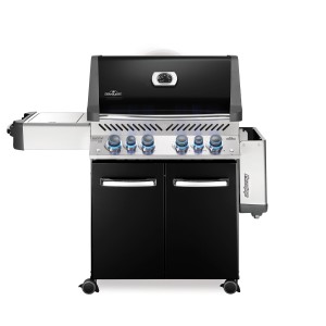 Grill gazowy Napoleon Prestige 500 RSIB z palnikiem rożna i palnikiem bocznym Sizzle Zone, Czarny