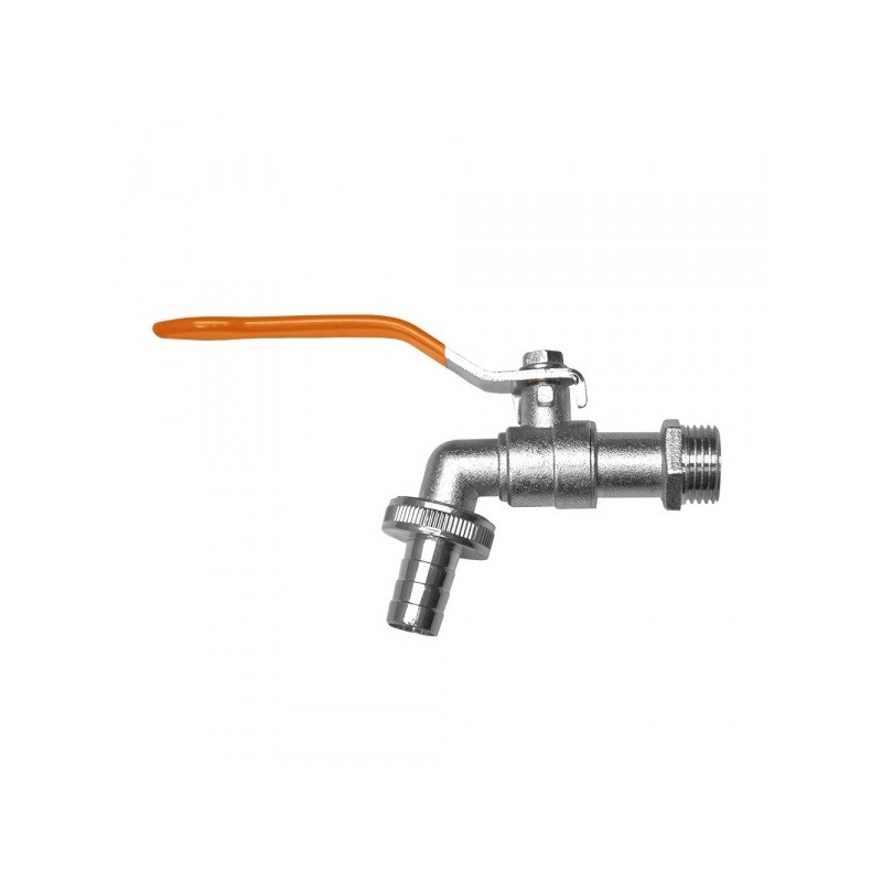 Kran kulowy 1/2", GZ 3/4" na wąż 1/2" - cynk niklowany