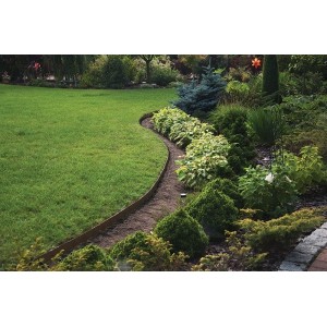 Zestaw z obrzeżem trawnikowym EASY BORDER 50mm brąz