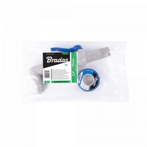 Zestaw Kran PP 90° 3/4" na wąż 19-25mm z taśmą PTFE