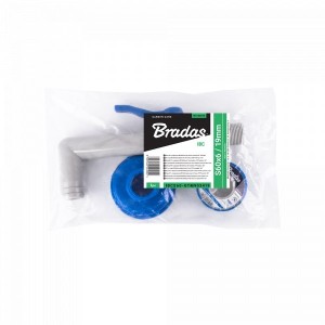Zestaw Kran PP 90° z przyłączem IBCS60x6 na wąż 19-25mm z taśmą PTFE