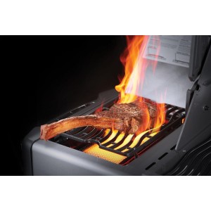 Grill gazowy Napoleon Prestige 665 RSIB z palnikiem rożna i palnikiem bocznym Sizzle Zone, Czarny