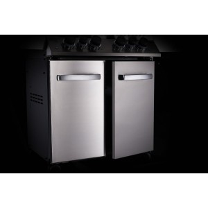 Grill gazowy Napoleon Prestige 665 RSIB z palnikiem rożna i palnikiem bocznym Sizzle Zone, Czarny