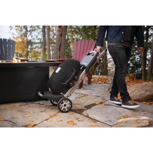 Grill gazowy Napoleon TravelQ 285X na kartusze z wózkiem nożycowym, Czarny