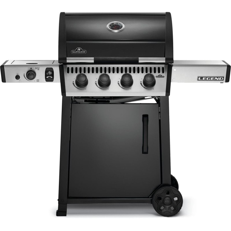 Grill gazowy Napoleon Legend 425 DSIB z palnikiem bocznym Sizzle Zone, Czarny