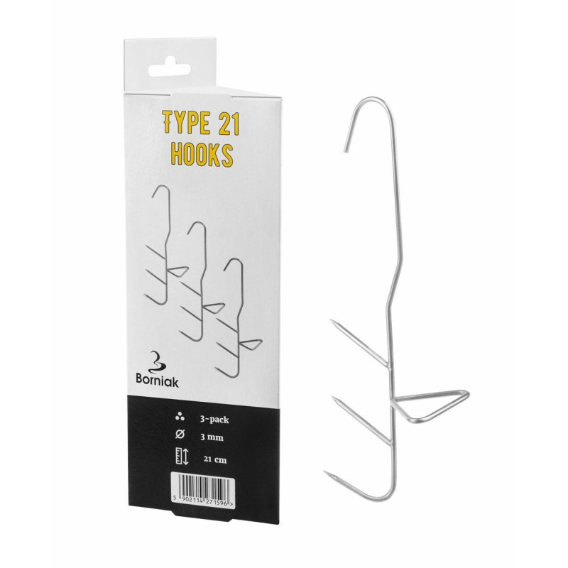 Hak wędzarniczy do ryb typ 21 - 3 szt. BORNIAK