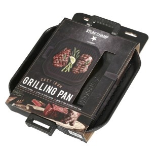 Żeliwna patelnia grillowa 26cm STEAKCHAMP