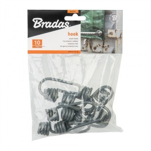 Hak stalowy BUNGEE CORD HOOK, grey - 10szt.