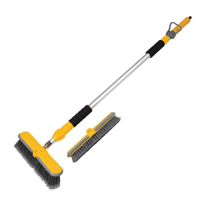 Zestaw 2 szczotek z trzonkiem przepływowym, teleskopowym