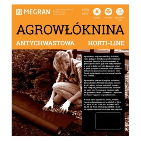 Agrowłóknina HORTI-LINE antychwastowa1,6x20m brązowa