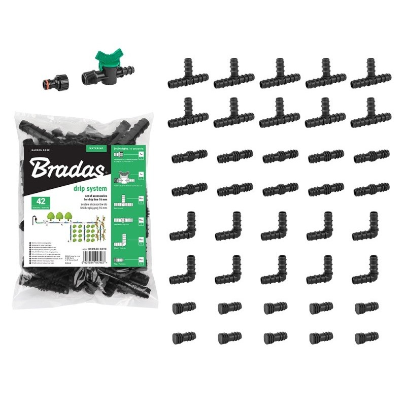 Zestaw akcesoriów do linii kroplującej 16mm - 42 szt.