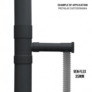 Zbieracz / łapacz wody deszczowej z zaworem - 90mm - GRAFIT
