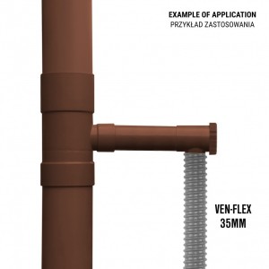 Zbieracz / łapacz wody deszczowej z zaworem - 90mm / BRĄZOWY