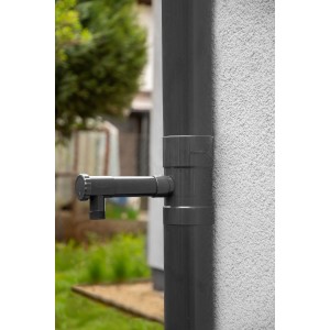 Zbieracz / łapacz wody deszczowej z zaworem - 100mm / 1"- GRAFIT