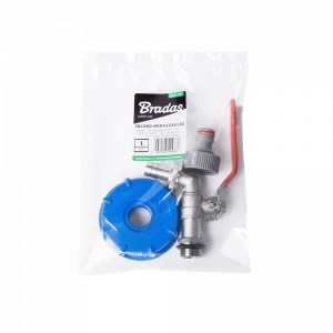 Zestaw IBC nakrętka S60x6 kran z wyjściem GZ 3/4" wtyk na wąż 1/2" i nypel