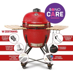 Grill ceramiczny Kamado Bono GRANDE, czerwony