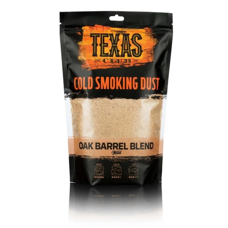 Pył z dębowych beczek po whiskey i winie do wędzenia 500g TEXAS CLUB