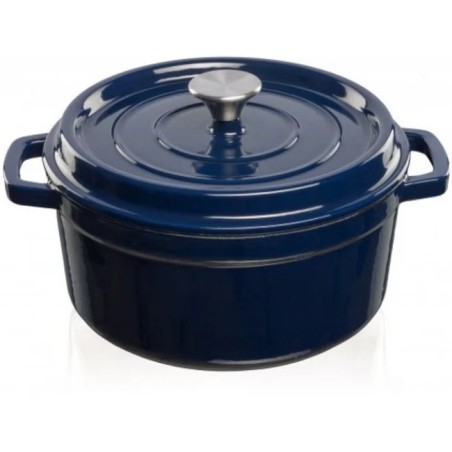 Garnek żeliwny, niebieski 4,7L GRAND FEU