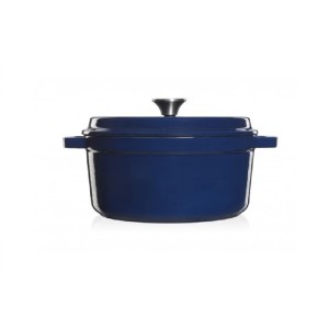 Garnek żeliwny, niebieski 3,5L GRAND FEU
